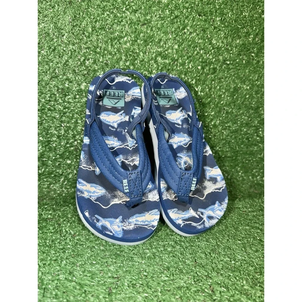 Reef Sandals Toddler Size 12 Little Ahi Blue Strappy Slip On Walking Beach Slide
